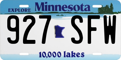 MN license plate 927SFW