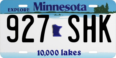 MN license plate 927SHK