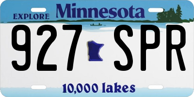 MN license plate 927SPR