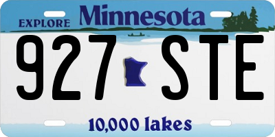 MN license plate 927STE