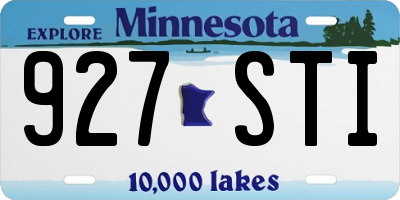 MN license plate 927STI