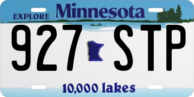 MN license plate 927STP