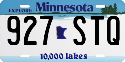 MN license plate 927STQ