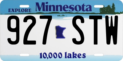 MN license plate 927STW