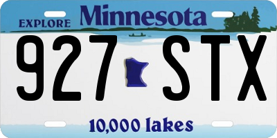 MN license plate 927STX