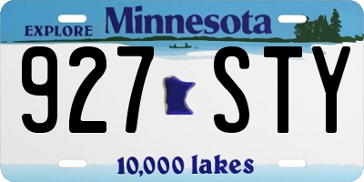 MN license plate 927STY