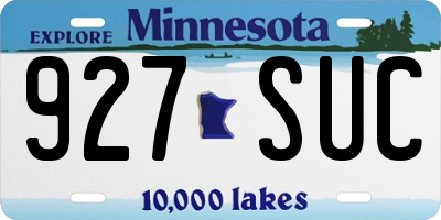 MN license plate 927SUC