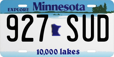 MN license plate 927SUD