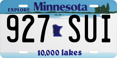 MN license plate 927SUI