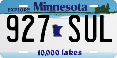 MN license plate 927SUL