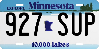 MN license plate 927SUP