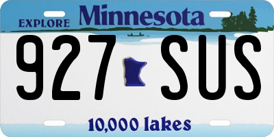 MN license plate 927SUS