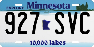MN license plate 927SVC