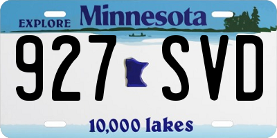 MN license plate 927SVD