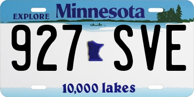 MN license plate 927SVE