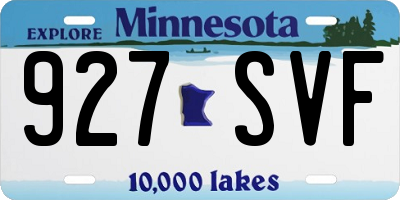 MN license plate 927SVF