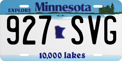MN license plate 927SVG