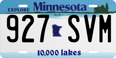 MN license plate 927SVM