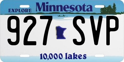MN license plate 927SVP