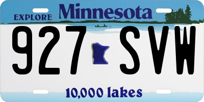 MN license plate 927SVW