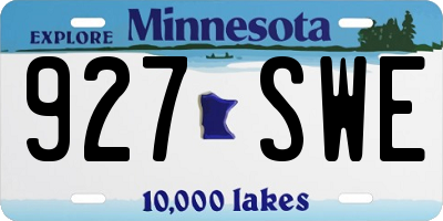 MN license plate 927SWE
