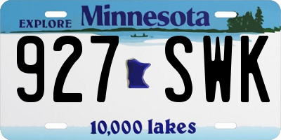MN license plate 927SWK