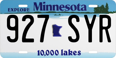 MN license plate 927SYR