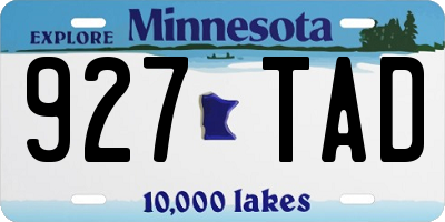 MN license plate 927TAD