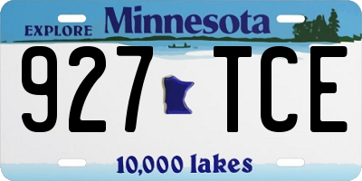 MN license plate 927TCE