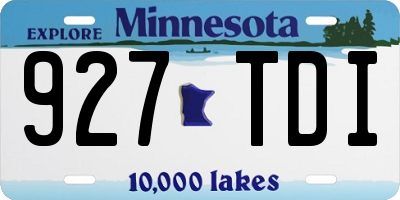 MN license plate 927TDI