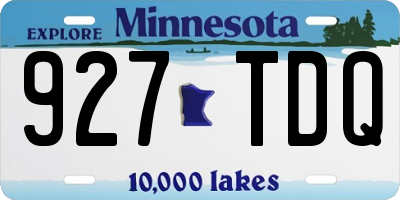 MN license plate 927TDQ
