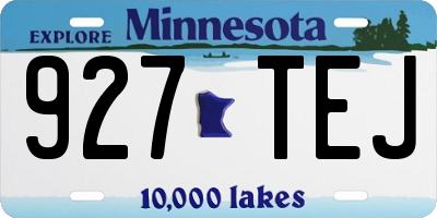 MN license plate 927TEJ