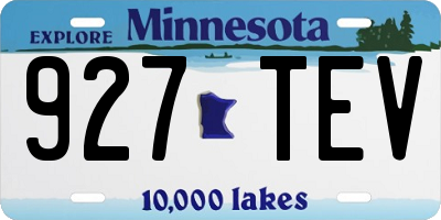 MN license plate 927TEV