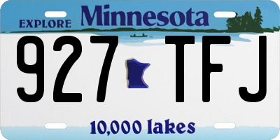 MN license plate 927TFJ