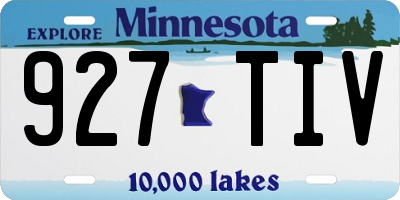 MN license plate 927TIV