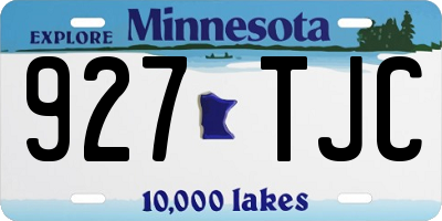 MN license plate 927TJC