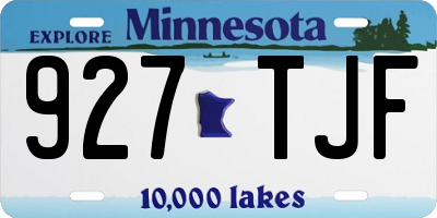 MN license plate 927TJF