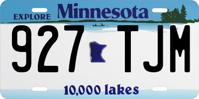 MN license plate 927TJM