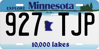 MN license plate 927TJP