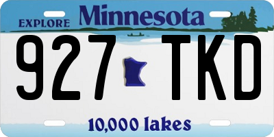 MN license plate 927TKD