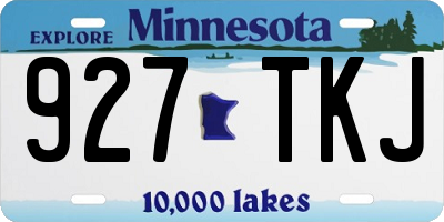 MN license plate 927TKJ