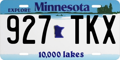 MN license plate 927TKX
