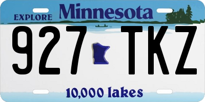 MN license plate 927TKZ