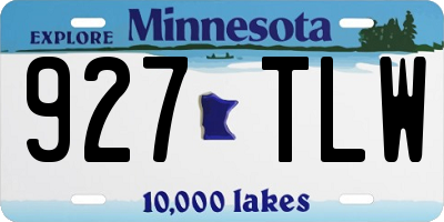 MN license plate 927TLW