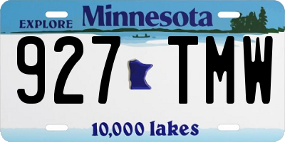 MN license plate 927TMW