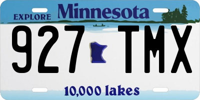 MN license plate 927TMX