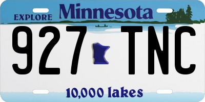 MN license plate 927TNC