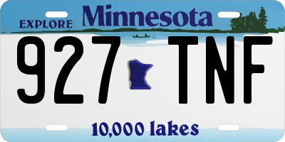 MN license plate 927TNF
