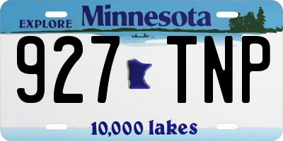 MN license plate 927TNP