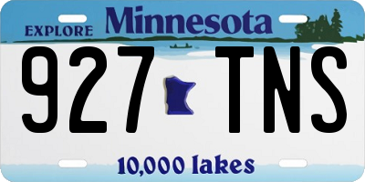 MN license plate 927TNS